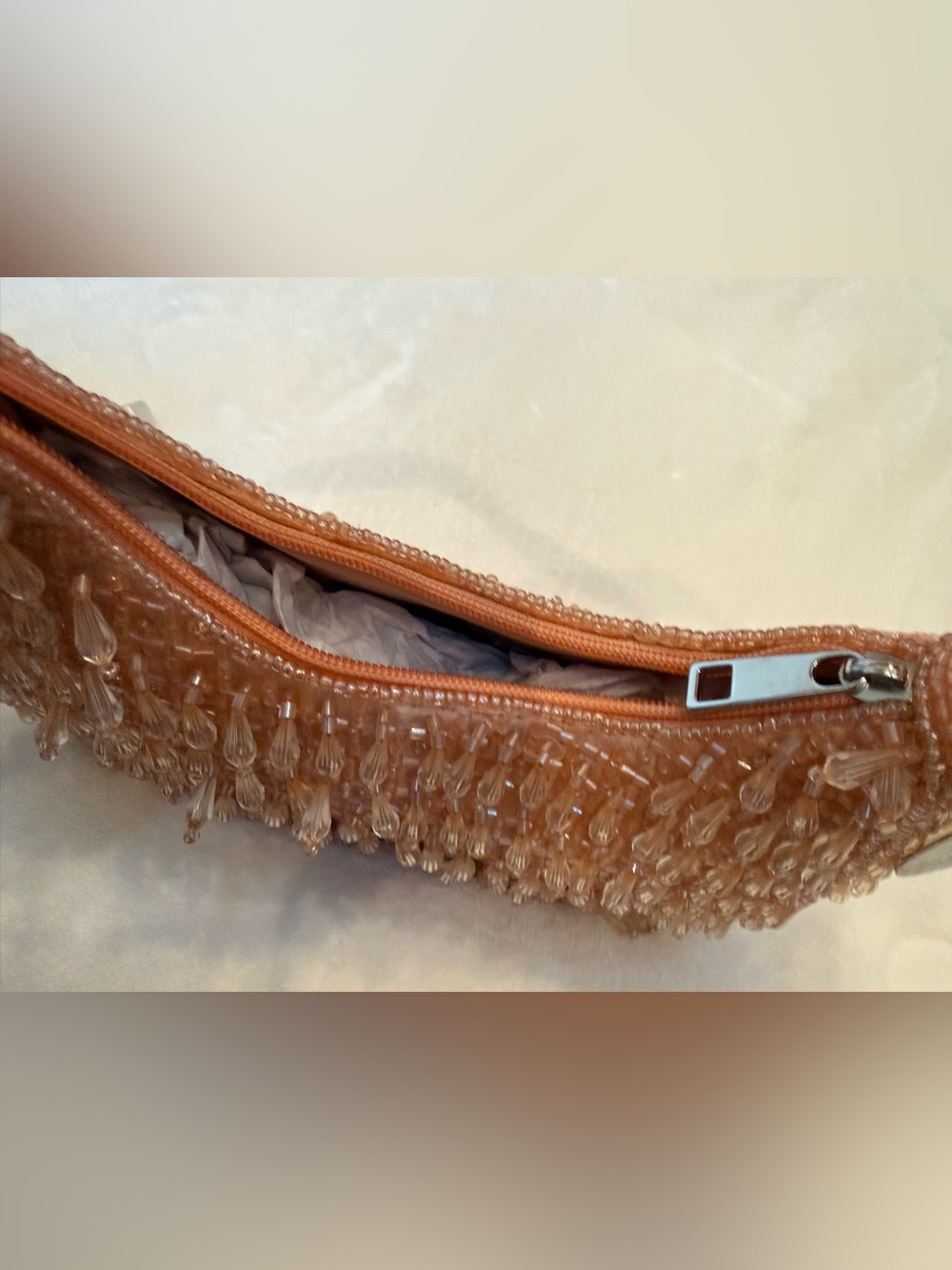 Studio 12 Handcrafted in India Pink Peach Beaded Shoulder Bag. NWT - Picture 5 of 8